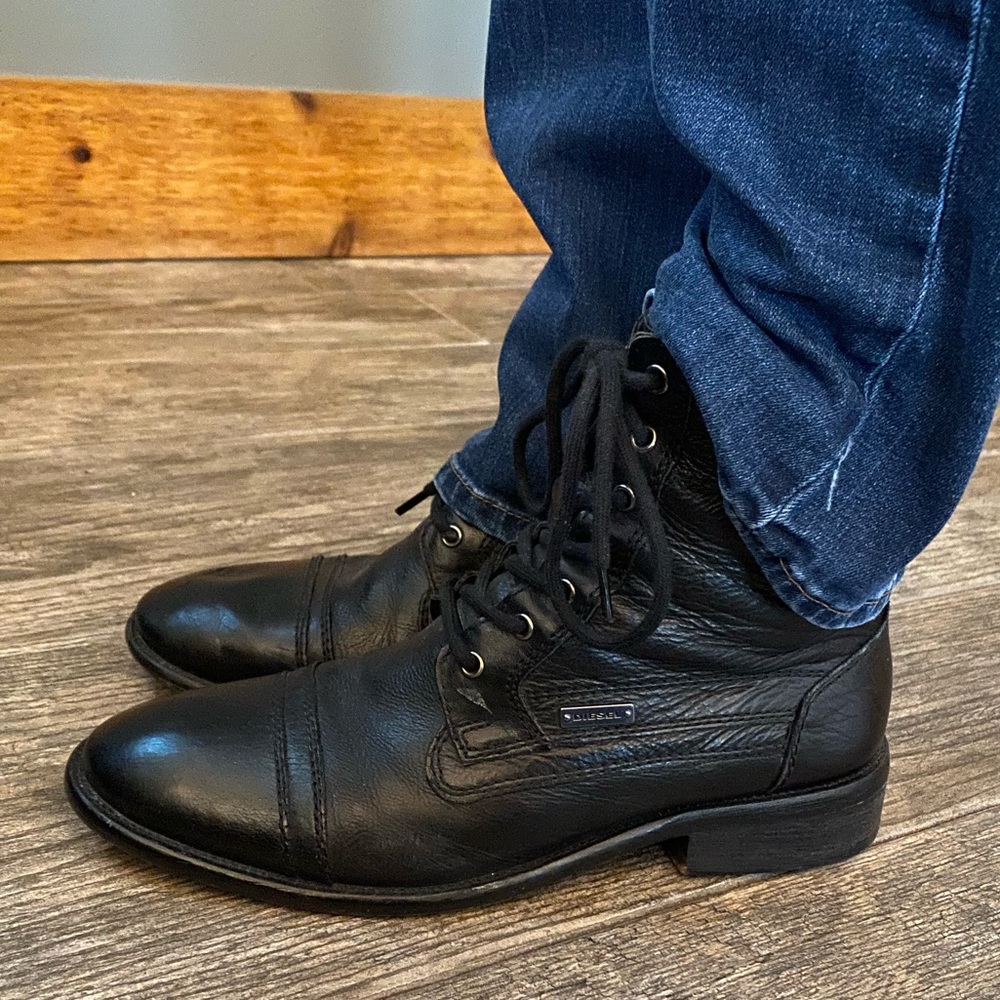 Men’s Diesel Leather Combat Boots